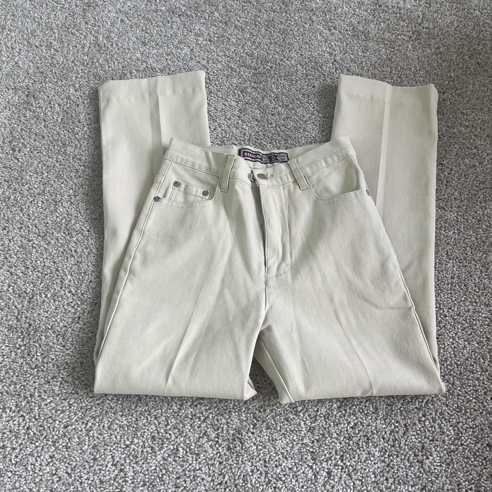 BenRose Straight Jeans Womens 27 Light Wash Beige 100% Cotton Denim Pants